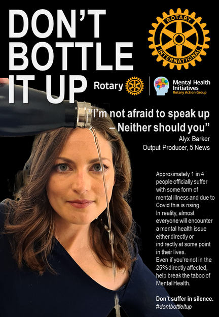 Alyx Barker, Channel 5 news presenter, posing with a water bottle for the 'Don't Bottle It Up' campaign.