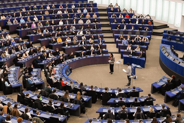 an overhead view of the european parliament