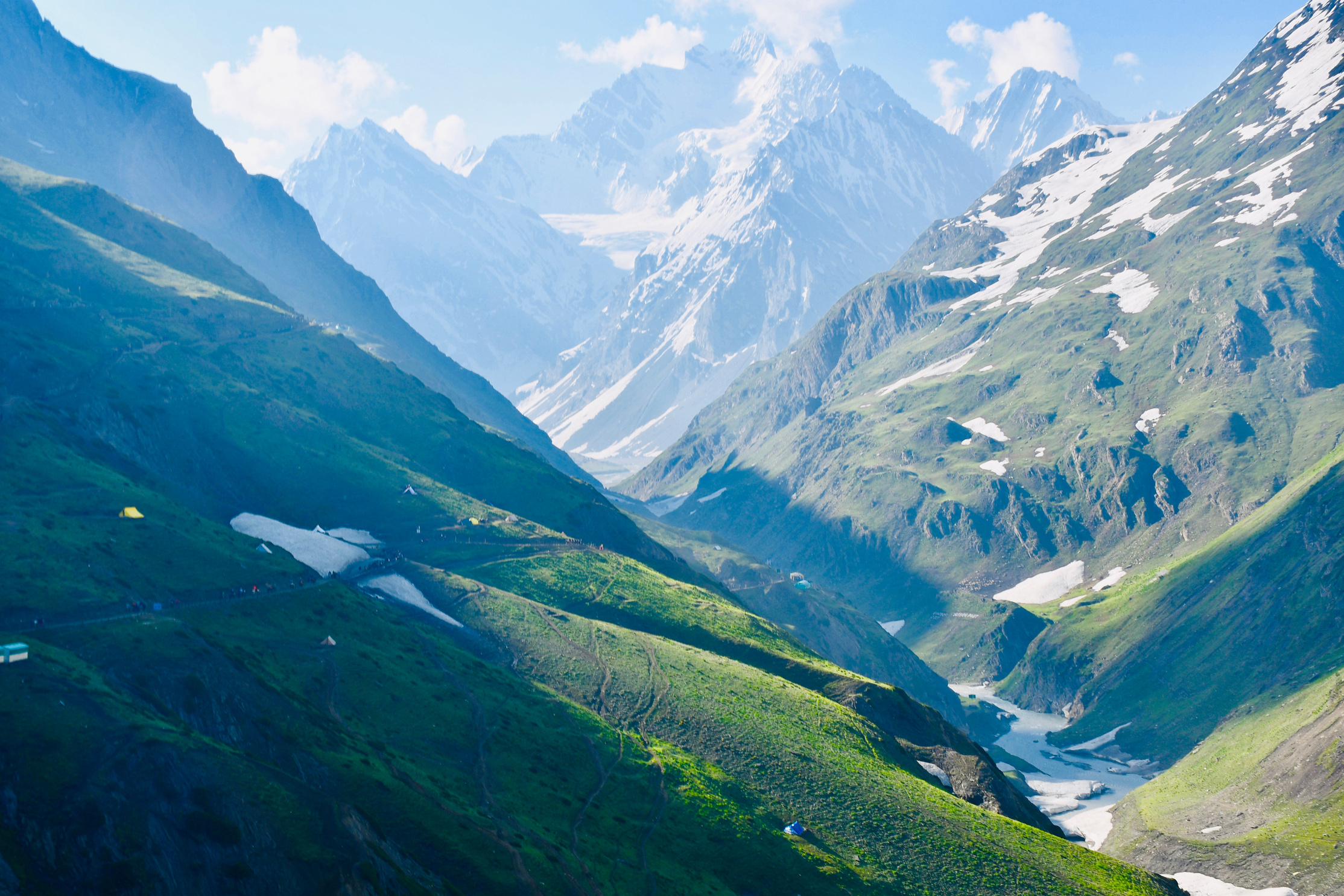 An aerial view of Kashmir Valley