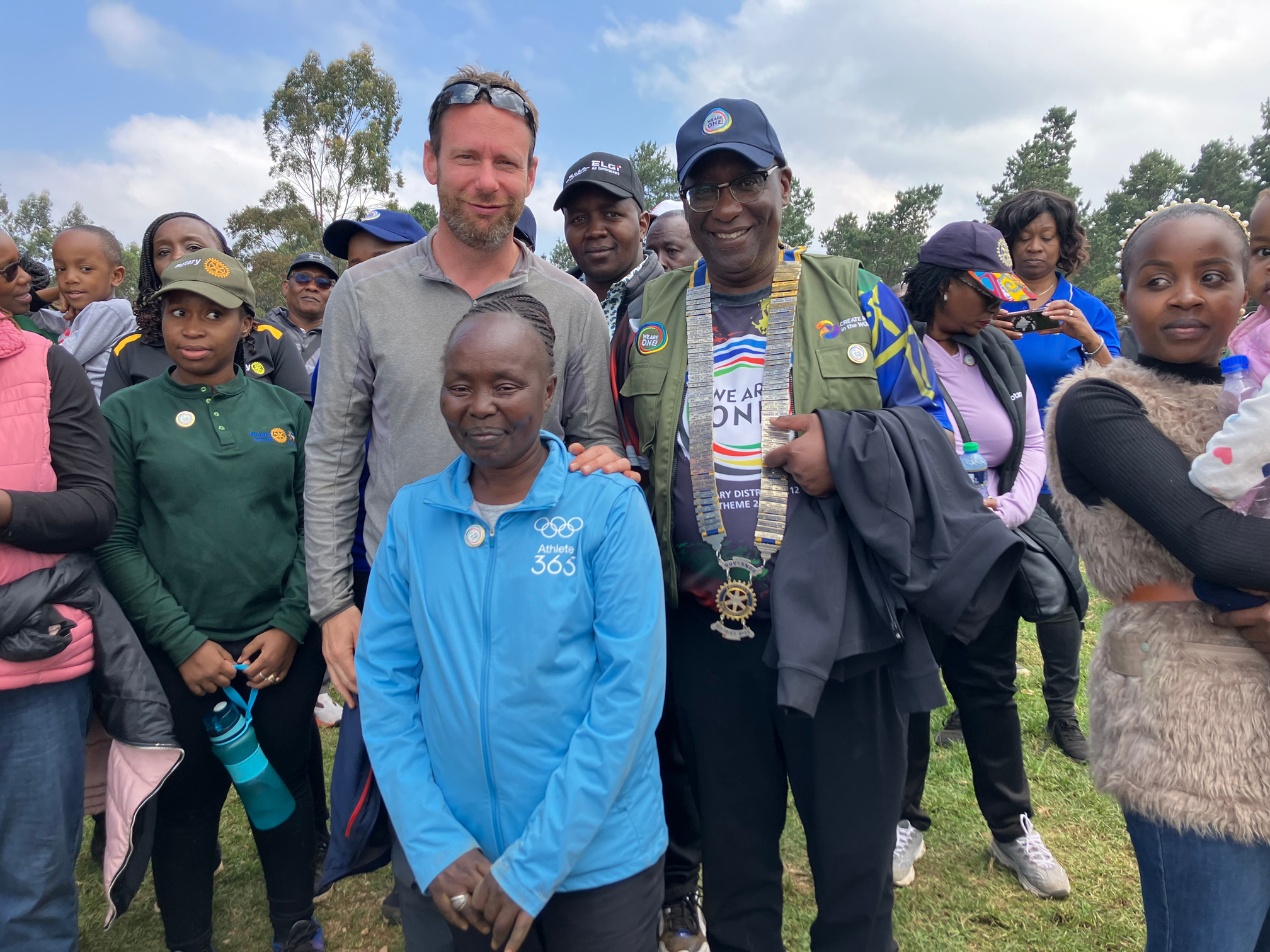 David Longden and Leonard Ithau with a group of Rotary volunteers from Kenya