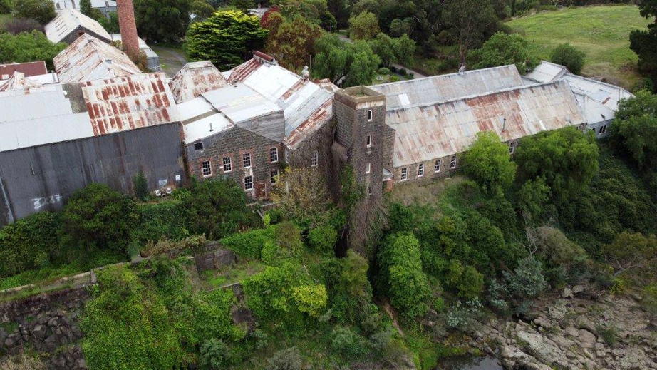 the 1878 Fyansford Paper Mill viewed from above