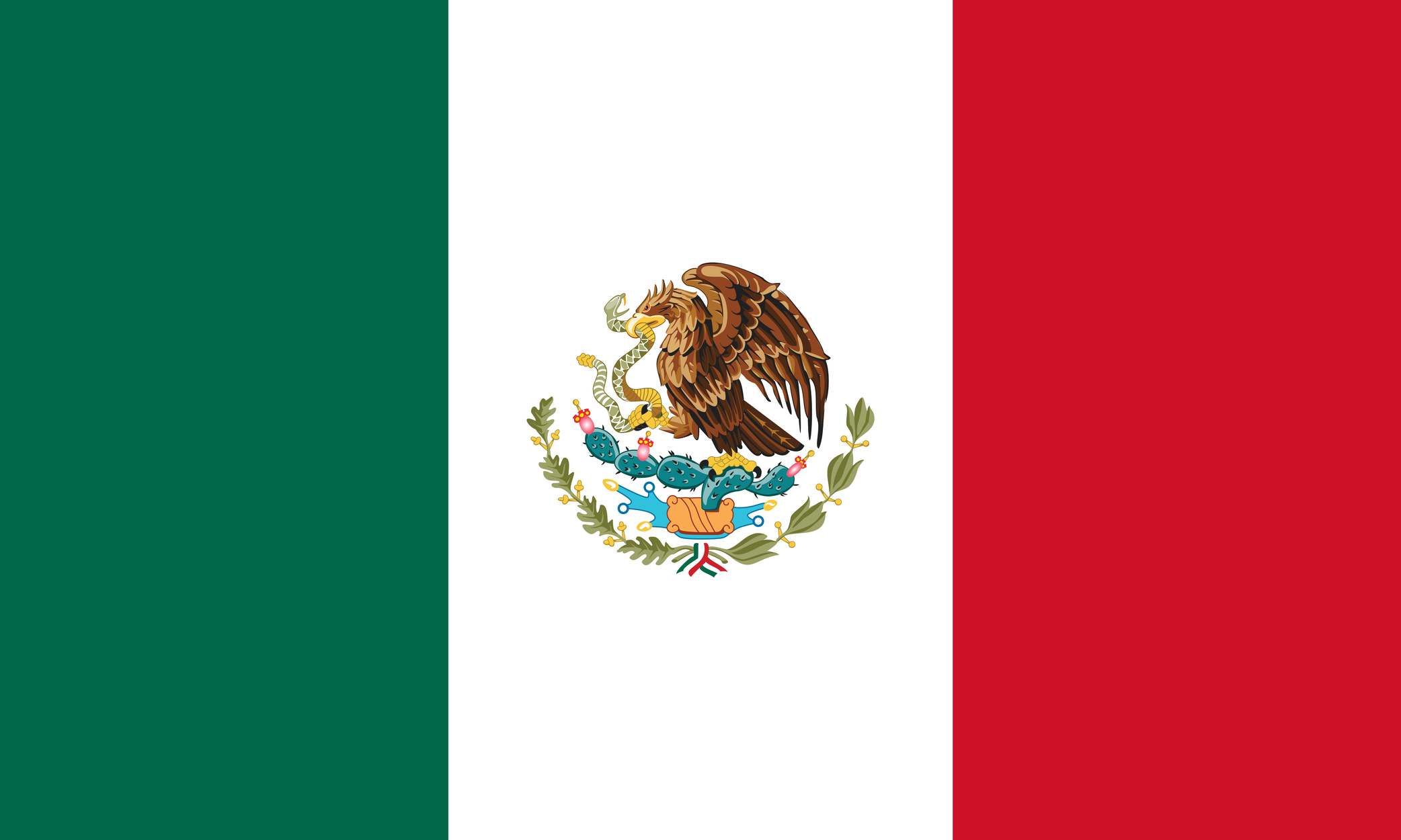 the flag of mexico on a white background