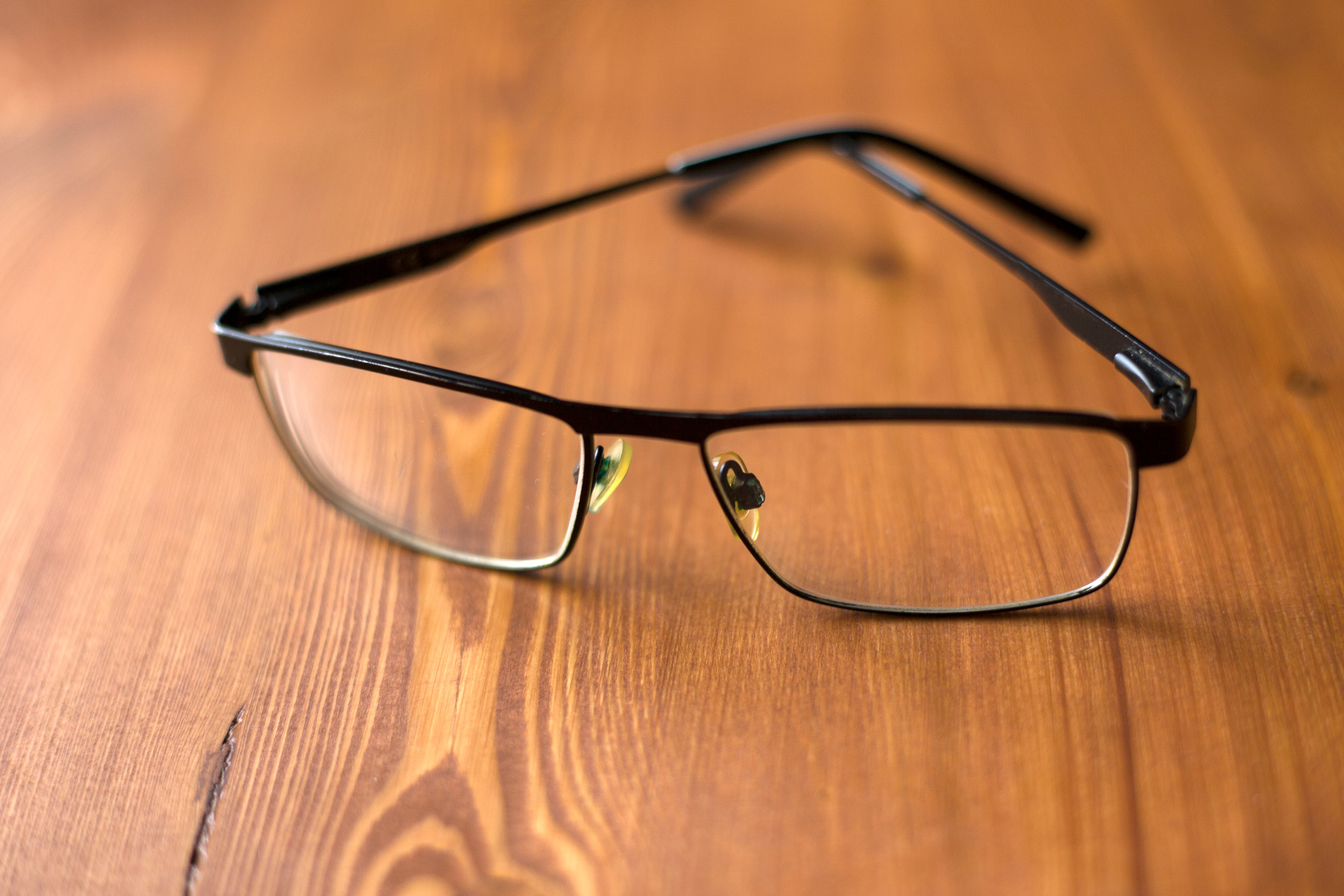 Glasses on Wooden Table 